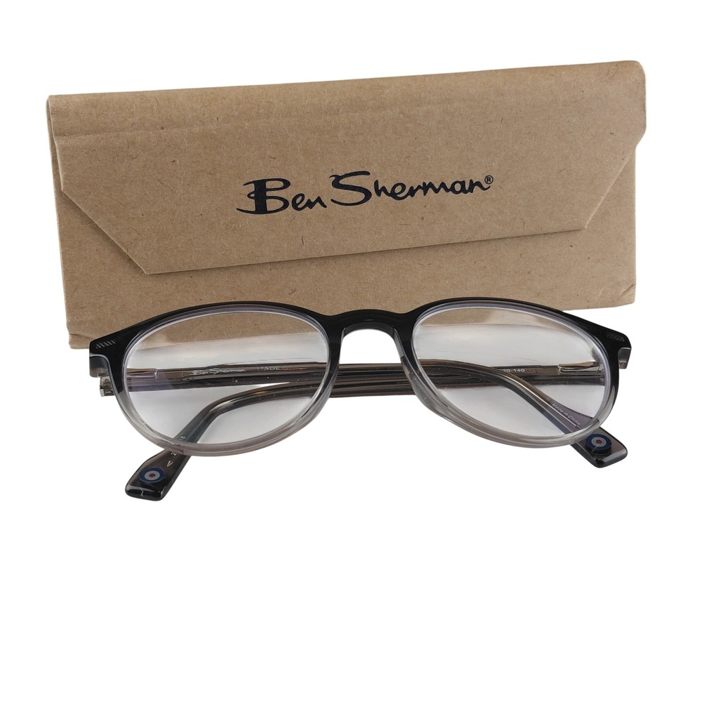 Ben Sherman Hyde Grey Crystal Eyeglass Frames 51-20-140 Round Oval Mens Womens